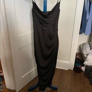 Ever New Cowl Neck Satin Dress